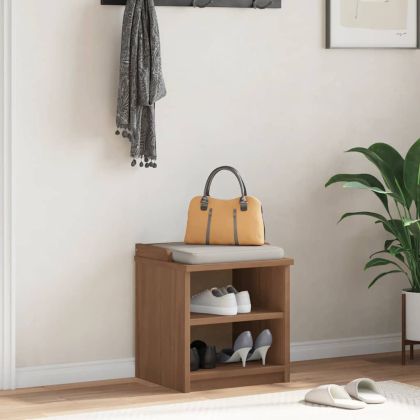 vidaXLL Пейка за антре SANDNES 45x40x50 cm масивна дървесина бор