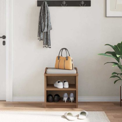 vidaXLL Пейка за антре SANDNES 45x40x50 cm масивна дървесина бор