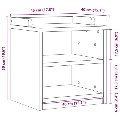 vidaXLL Пейка за антре SANDNES 45x40x50 cm масивна дървесина бор