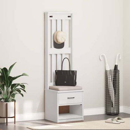 vidaXLL Дърво за антре SANDNES бяло 45x40x159,5 cm