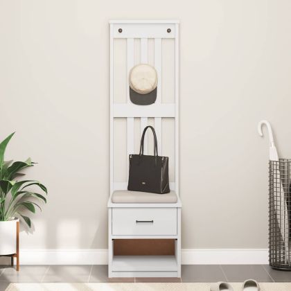 vidaXLL Дърво за антре SANDNES бяло 45x40x159,5 cm