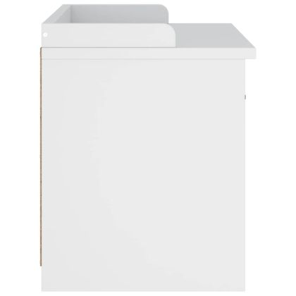 vidaXLL Пейка за антре SANDNES Бяла 87x40x50 cm Масивна дървесина Бор