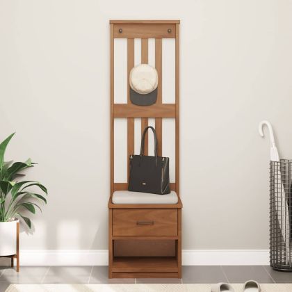 vidaXLL Дърво за антре SANDNES 45x40x159,5 cm масивна дървесина бор