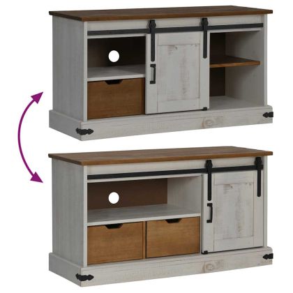 ТВ шкаф HALDEN с плъзгаща се врата Бял 110x40x60 cm