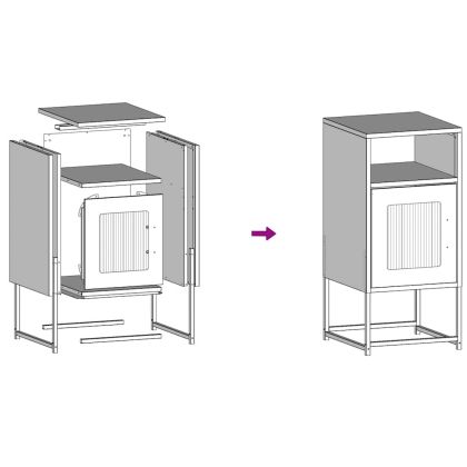 Нощно шкафче черно 36x39x78 cm Студено валцувана стомана