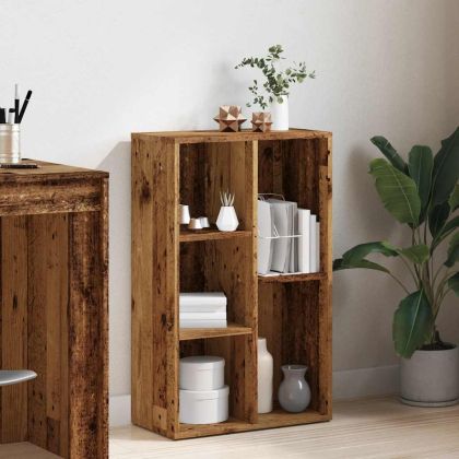 Библиотека, старо дърво, 50x25x80 см, инженерно дърво