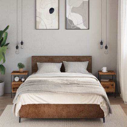 Нощни шкафчета 2 бр. старо дърво 34x36x50см Инженерна дървесина