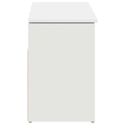 Лавица за обувки Бяла 102x30,5x45 cm Инженерна дървесина