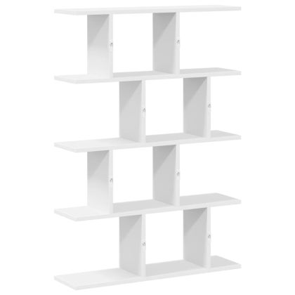 Стенен рафт за кубчета 12 отделения Бяло инженерно дърво