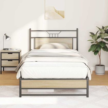 Рамка за легло без матрак сонома дъб 100x190 см инженерно дърво