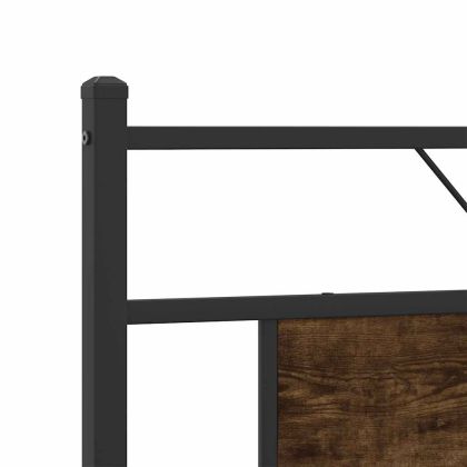 Рамка за легло без матрак опушен дъб 183x213 см инженерно дърво