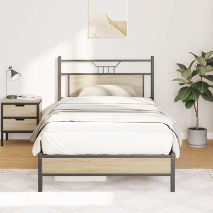 Рамка за легло без матрак дъб сонома 107x203 см инженерно дърво