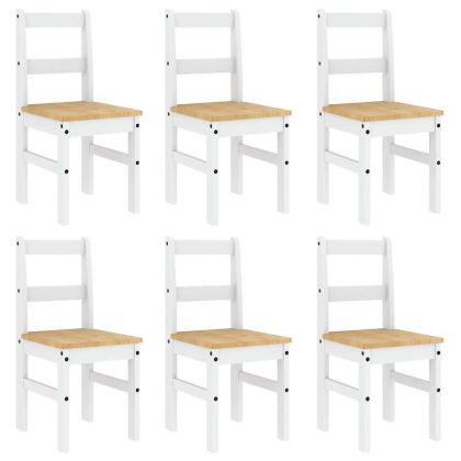 Трапезен комплект от 7 части Panama, Бяла бор масив