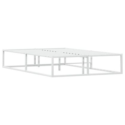 Рамка за легло без матрак Бяла 120x200 cm Метал