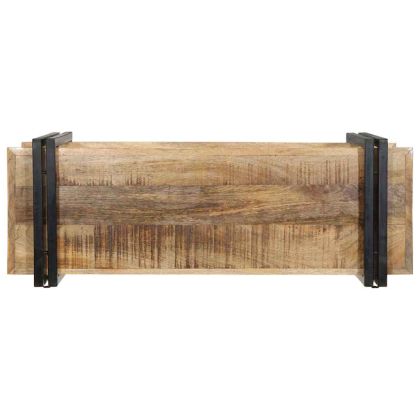 Стенен рафт 90x33x45 cm Масивна груба дървесина Манго