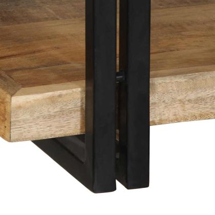 Стенен рафт 90x33x45 cm Масивна груба дървесина Манго