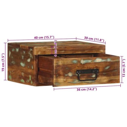 Стенно нощно шкафче от масивна дървесина възстановено