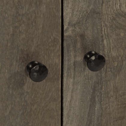 3 броя бюфети Светло сиво 60x33,5x75 cm Масивна дървесина Манго