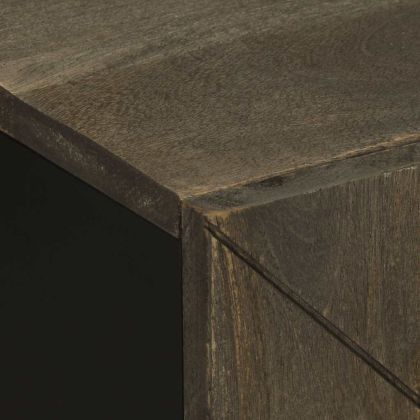 Комплект мебели за баня от 3 части Черно масивно дърво Манго