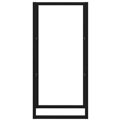 Стойка за дърва за огрев черна 55x30x116 cm стомана