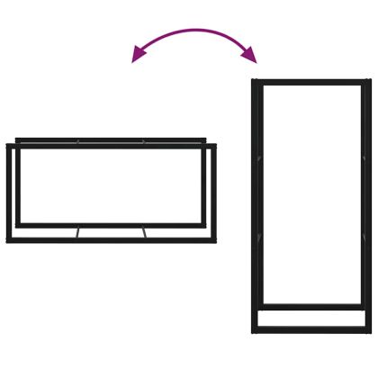 Стойка за дърва за огрев черна 55x30x116 cm стомана