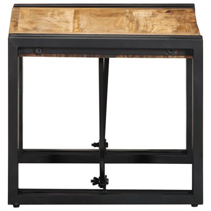 Масичка за кафе 40x40x35 cm Масивна груба дървесина Манго