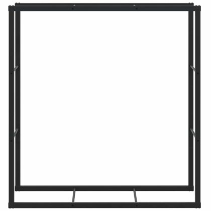 Стойка за дърва за огрев черна 110x30x116 cm Стомана