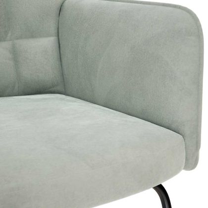 Люлеещ се стол с табуретка, светлосив кадифе