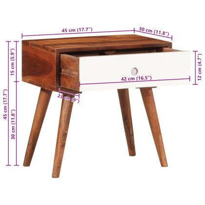 Странична маса 45x30x45 cm Масивна дървесина Акация