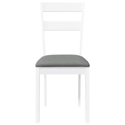 Трапезни столове с възглавници 2 бр Бяла масивна дървесина гума