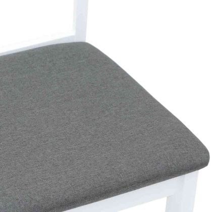 Трапезни столове с възглавници 2 бр Бяла масивна дървесина гума