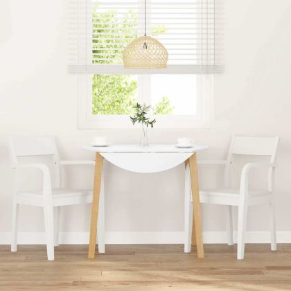 трапезни столове 2 бр. бяла масивна дървесина гума