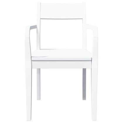 трапезни столове 2 бр. бяла масивна дървесина гума