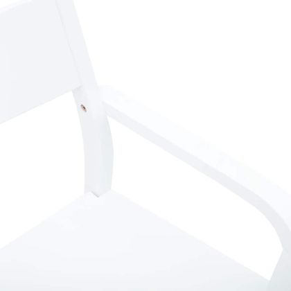 трапезни столове 2 бр. бяла масивна дървесина гума