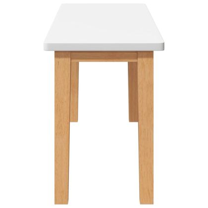 Пейка 90 cm Бяла масивна дървесина Гума