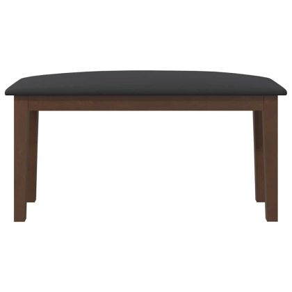 Пейка 90 см Кафява масивна дървесина Гума