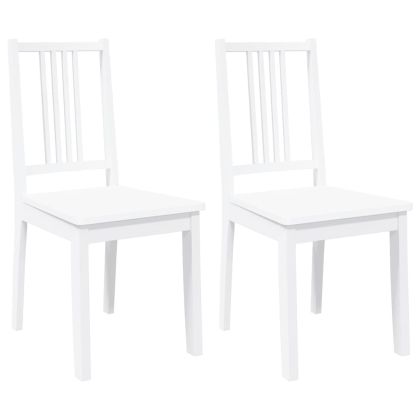 трапезни столове 2 бр. бяла масивна дървесина гума