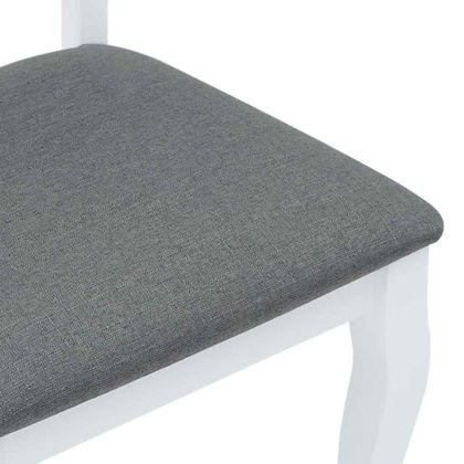 Трапезни столове с възглавници 2 бр Бяла масивна дървесина гума