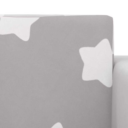 Детски диван-легло светлосив със звезди мек плюш