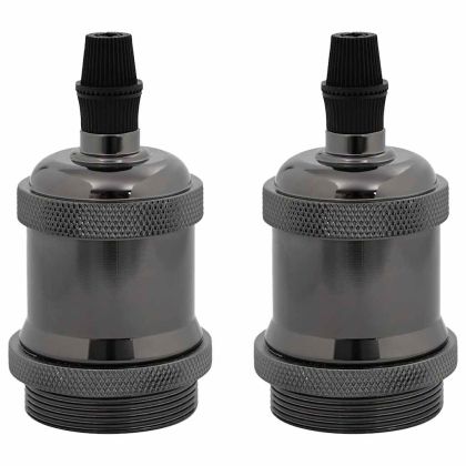 Лампи 2 бр. лъскави черни E27