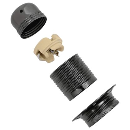 Лампи 2 бр. лъскави черни E27