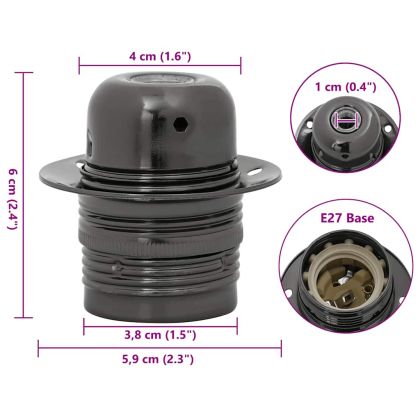 Лампи 2 бр. лъскави черни E27