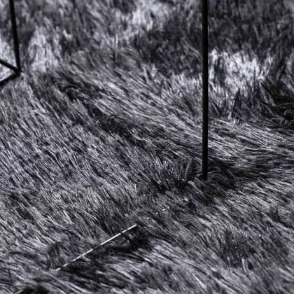 Шаги килим с дълъг косъм, NAVARRA, тъмно сив, 200x200 см