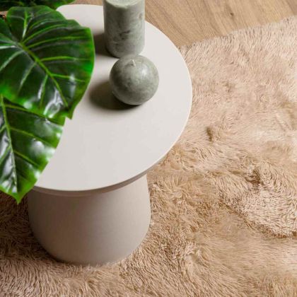 Шаги килим с дълъг косъм, NAVARRA, Бежов, 200x200 см, полиестер