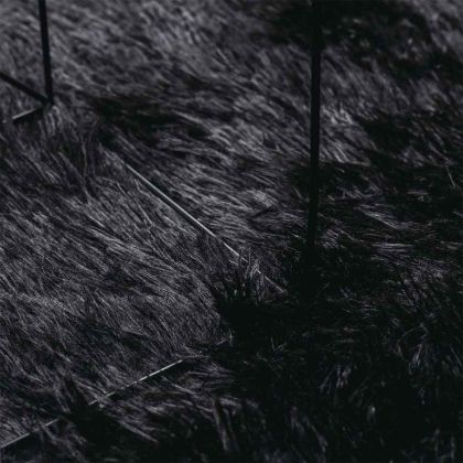 Шаги килим с дълъг косъм, NAVARRA, черен, 100x100 см, полиестер