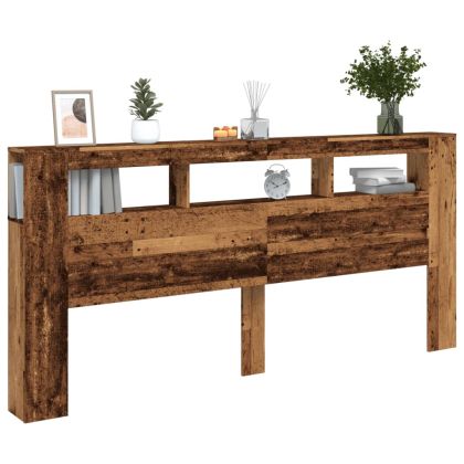 LED табла за глава Старо дърво Инженерна дървесина