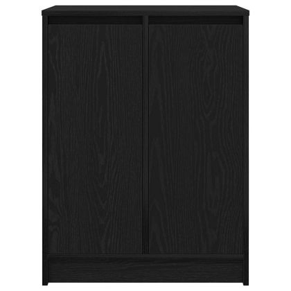 Шкаф за обувки, Черен дъб, 57x34x76 см, инженерно дърво