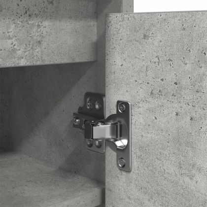 Шкаф за обувки, бетонно сив, 29,5x34x76 см, инженерно дърво