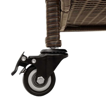 Градинска кутия за съхранение с колела Кафява 110x55x73 cm