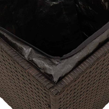 Градински табуретки с възглавници 2 бр. кафяви 40x40x43 см